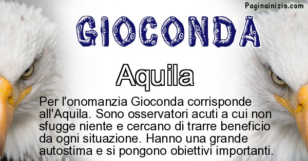 Gioconda - Animale associato al nome Gioconda