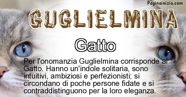 Guglielmina - Animale associato al nome Guglielmina