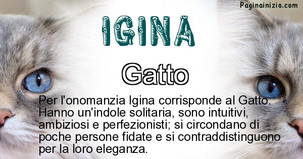 Igina - Animale associato al nome Igina