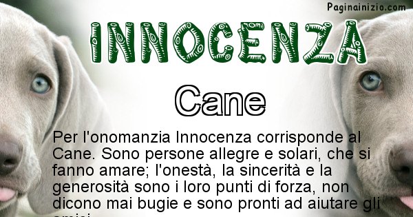 Innocenza - Animale associato al nome Innocenza