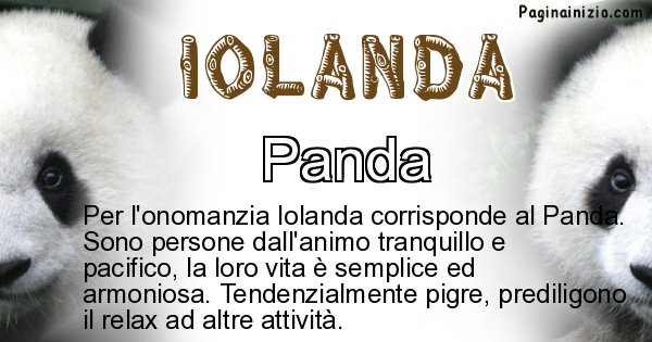 Iolanda - Animale associato al nome Iolanda