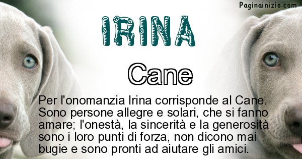 Irina - Animale associato al nome Irina