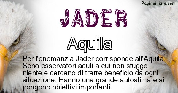 Jader - Animale associato al nome Jader