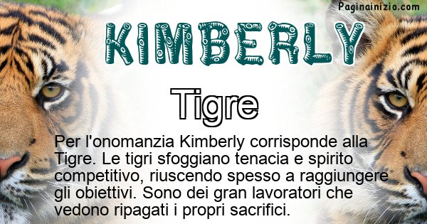 Kimberly - Animale associato al nome Kimberly