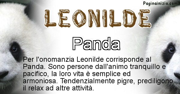 Leonilde - Animale associato al nome Leonilde