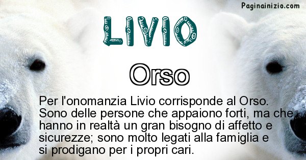 Livio - Animale associato al nome Livio