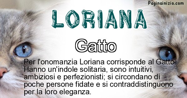 Loriana - Animale associato al nome Loriana