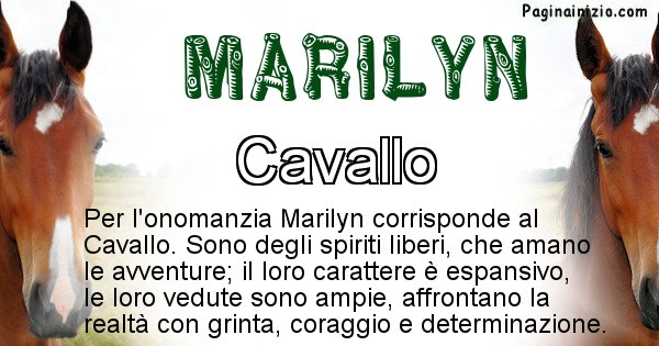 Marilyn - Animale associato al nome Marilyn