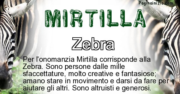 Mirtilla - Animale associato al nome Mirtilla