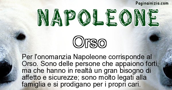 Napoleone - Animale associato al nome Napoleone