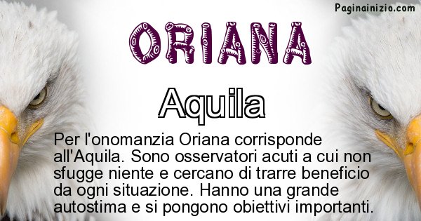 Oriana - Animale associato al nome Oriana