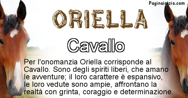 Oriella - Animale associato al nome Oriella