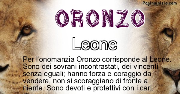 Oronzo - Animale associato al nome Oronzo