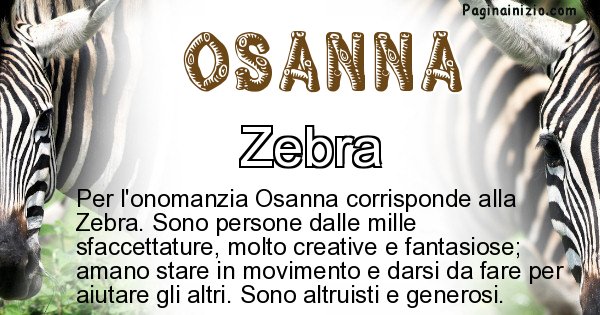 Osanna - Animale associato al nome Osanna