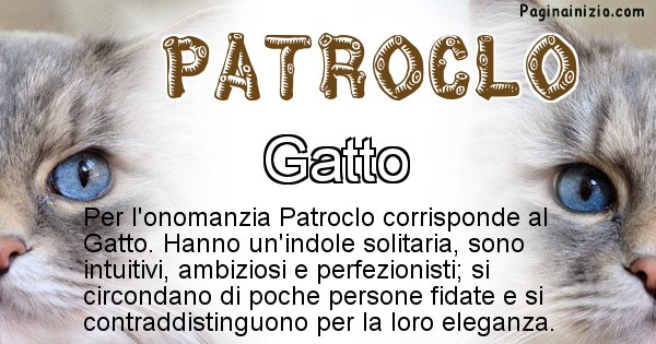 Patroclo - Animale associato al nome Patroclo