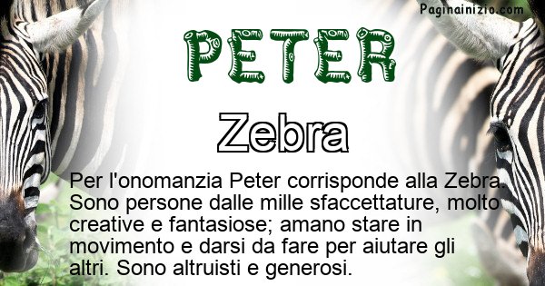 Peter - Animale associato al nome Peter