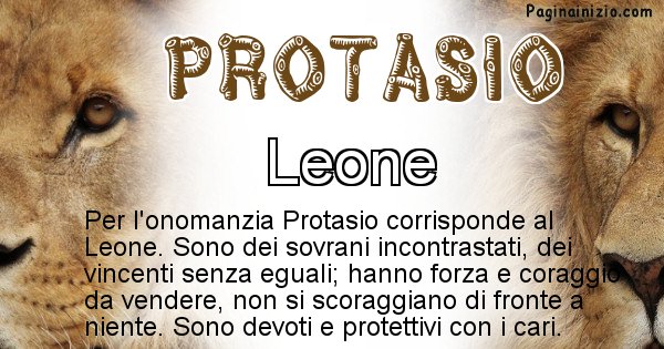 Protasio - Animale associato al nome Protasio