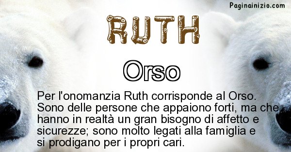 Ruth - Animale associato al nome Ruth