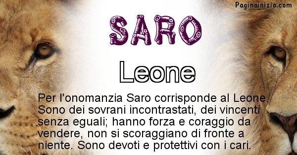 Saro - Animale associato al nome Saro