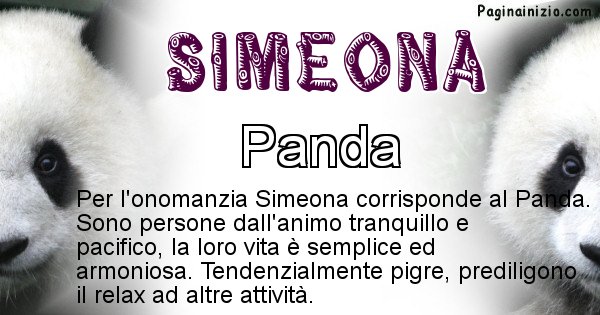 Simeona - Animale associato al nome Simeona