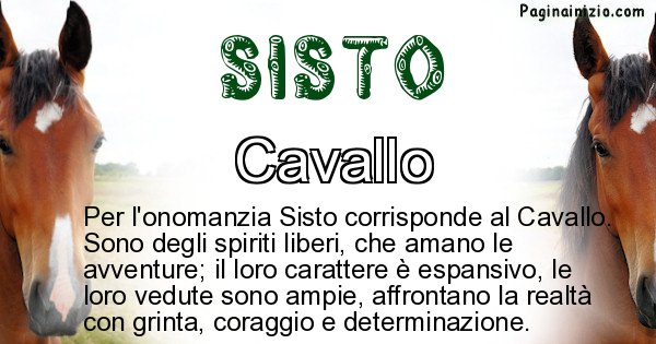 Sisto - Animale associato al nome Sisto