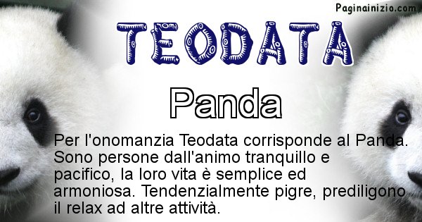 Teodata - Animale associato al nome Teodata