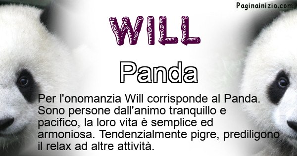 Will - Animale associato al nome Will