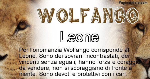 Wolfango - Animale associato al nome Wolfango