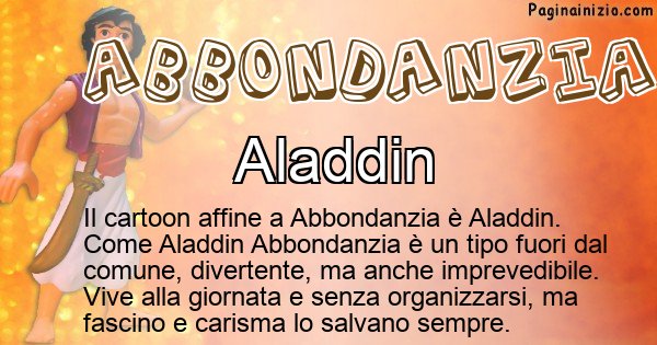 Abbondanzia - Personaggio dei cartoni associato a Abbondanzia