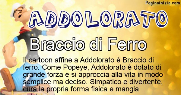 Addolorato - Personaggio dei cartoni associato a Addolorato