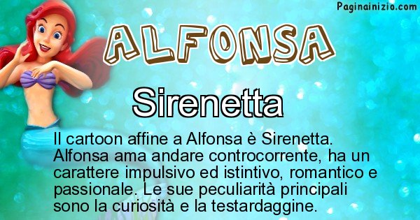 Alfonsa - Personaggio dei cartoni associato a Alfonsa