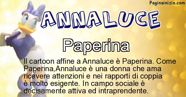 Annaluce - Personaggio dei cartoni associato a Annaluce