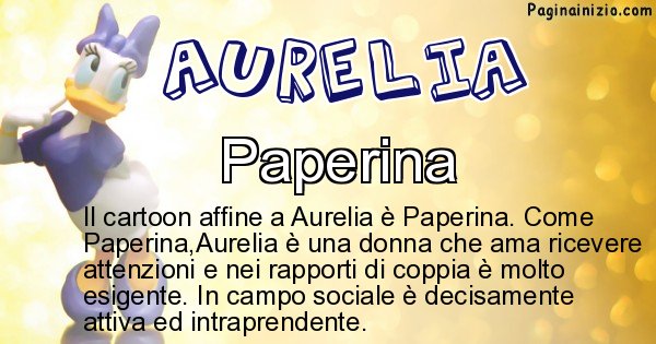 Aurelia - Personaggio dei cartoni associato a Aurelia