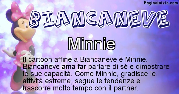 Biancaneve - Personaggio dei cartoni associato a Biancaneve