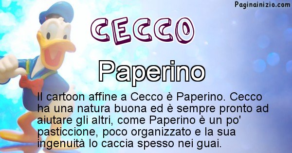 Cecco - Personaggio dei cartoni associato a Cecco