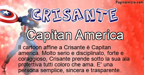 Crisante - Personaggio dei cartoni associato a Crisante