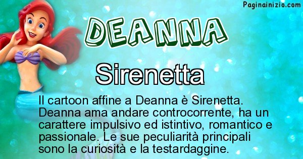 Deanna - Personaggio dei cartoni associato a Deanna