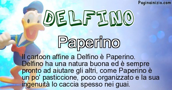 Delfino - Personaggio dei cartoni associato a Delfino