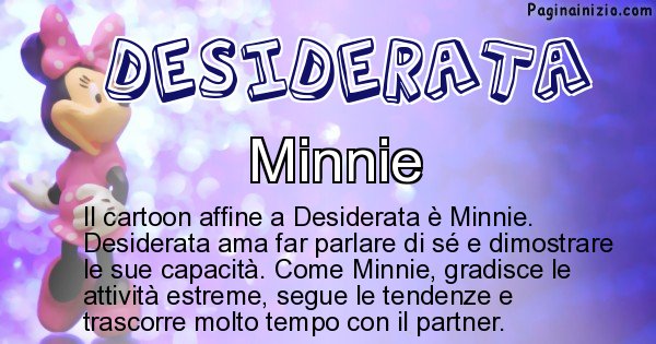 Desiderata - Personaggio dei cartoni associato a Desiderata