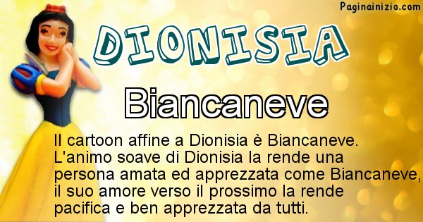 Dionisia - Personaggio dei cartoni associato a Dionisia