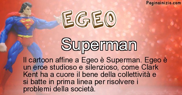 Egeo - Personaggio dei cartoni associato a Egeo