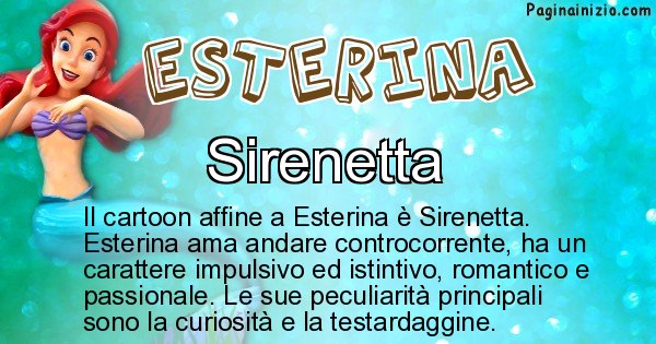 Esterina - Personaggio dei cartoni associato a Esterina