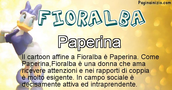 Fioralba - Personaggio dei cartoni associato a Fioralba