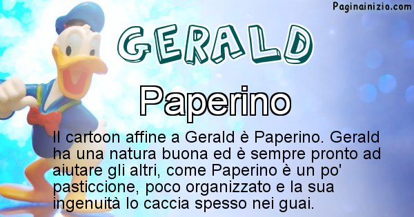 Gerald - Personaggio dei cartoni associato a Gerald