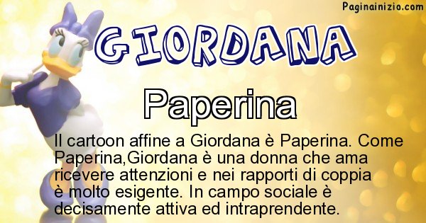 Giordana - Personaggio dei cartoni associato a Giordana