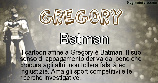 Gregory - Personaggio dei cartoni associato a Gregory