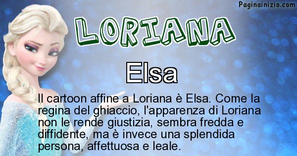 Loriana - Personaggio dei cartoni associato a Loriana