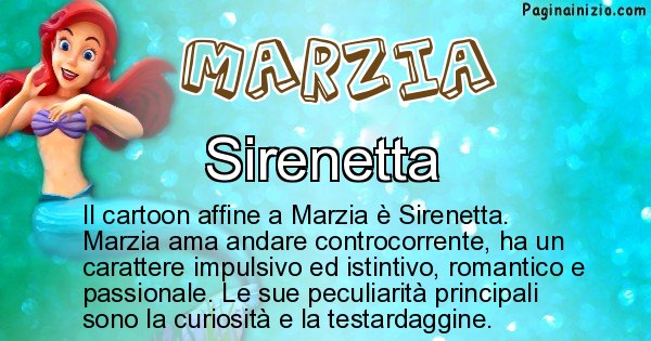 Marzia - Personaggio dei cartoni associato a Marzia