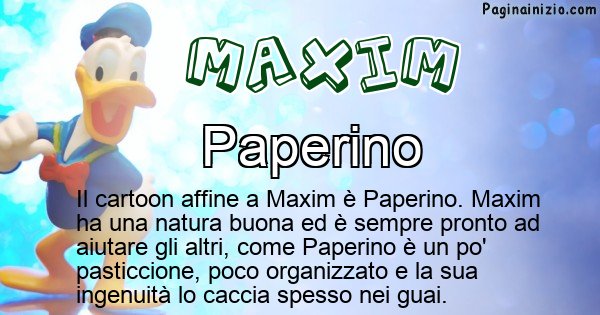 Maxim - Personaggio dei cartoni associato a Maxim