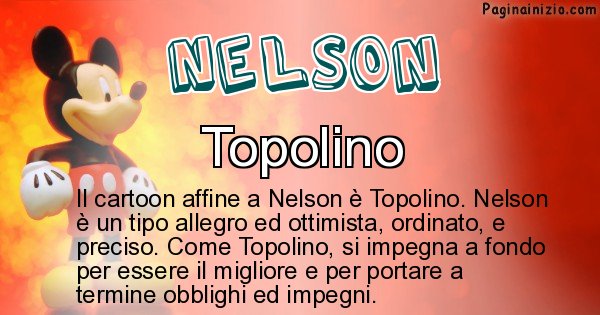 Nelson - Personaggio dei cartoni associato a Nelson